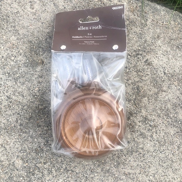 Allen & Roth holdbacks in tobacco 2 count - Picture 1 of 5